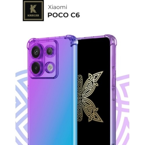 Силиконовый чехол для Xiaomi Poco X6 Krieger Mix 1.5мм противоударный Фиолетово-синий
