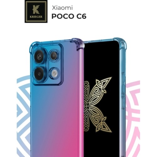 Силиконовый чехол для Xiaomi Poco X6 Krieger Mix 1.5мм противоударный Сине-розовый