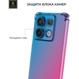 Силиконовый чехол для Xiaomi Poco X6 Krieger Mix 1.5мм противоударный Сине-розовый
