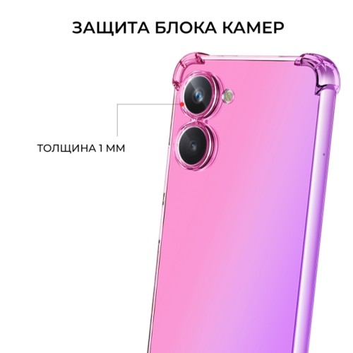 Силиконовый чехол для Realme 10 4G Krieger Mix 1.5мм противоударный Розово фиолетовый