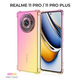 Силиконовый чехол для Realme 11 Pro / Realme 11 Pro+ Krieger Mix 1.5мм противоударный Розовоe золотой