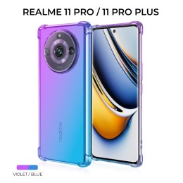 Силиконовый чехол для Realme 11 Pro / Realme 11 Pro+ Krieger Mix 1.5мм противоударный Фиолетово синий