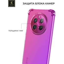 Силиконовый чехол для Realme 12 Pro+ Krieger Mix 1.5мм противоударный Розово-фиолетовый