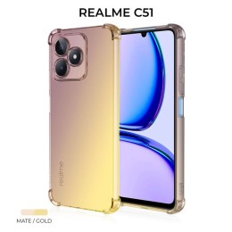 Силиконовый чехол для Realme C51 Krieger Mix 1.5мм противоударный Матово-золотой