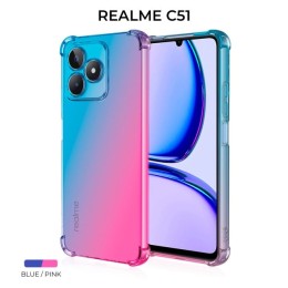 Силиконовый чехол для Realme C51 Krieger Mix 1.5мм противоударный Сине-розовый