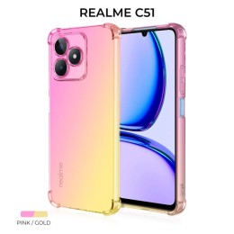 Силиконовый чехол для Realme C51 Krieger Mix 1.5мм противоударный Розово-золотой