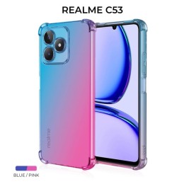 Силиконовый чехол для Realme C53 Krieger Mix 1.5мм противоударный Сине-розовый