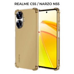 Силиконовый чехол для Realme C55 / Narzo N55 Krieger Mix 1.5мм противоударный Прозрачный