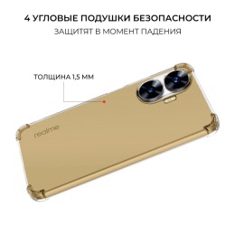 Силиконовый чехол для Realme C55 / Narzo N55 Krieger Mix 1.5мм противоударный Прозрачный