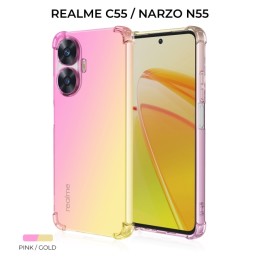 Силиконовый чехол для Realme C55 / Narzo N55 Krieger Mix 1.5мм противоударный Розовоe золотой