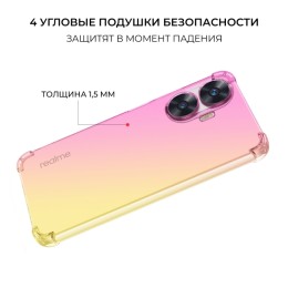Силиконовый чехол для Realme C55 / Narzo N55 Krieger Mix 1.5мм противоударный Розовоe золотой
