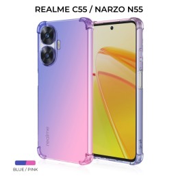 Силиконовый чехол для Realme C55 / Narzo N55 Krieger Mix 1.5мм противоударный Сине розовый