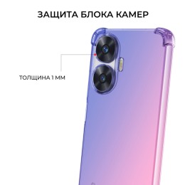 Силиконовый чехол для Realme C55 / Narzo N55 Krieger Mix 1.5мм противоударный Сине розовый