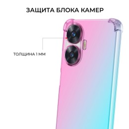 Силиконовый чехол для Realme C55 / Narzo N55 Krieger Mix 1.5мм противоударный Розово зеленый
