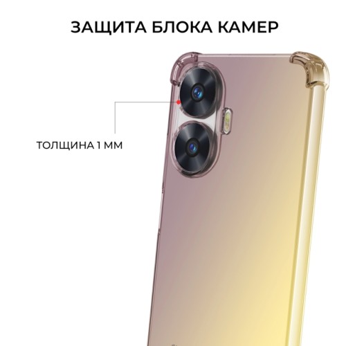 Силиконовый чехол для Realme C55 / Narzo N55 Krieger Mix 1.5мм противоударный Матово золотой