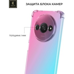 Силиконовый чехол для Xiaomi Redmi A3 Krieger Mix 1.5мм противоударный Розово-зеленый