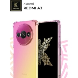 Силиконовый чехол для Xiaomi Redmi A3 Krieger Mix 1.5мм противоударный Розово-золотой