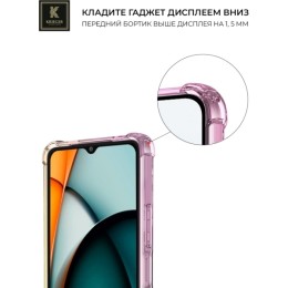 Силиконовый чехол для Xiaomi Redmi A3 Krieger Mix 1.5мм противоударный Розово-золотой