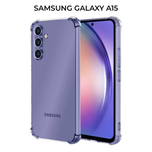 Силиконовый чехол для Samsung Galaxy A15 Krieger Mix 1.5мм противоударный Прозрачный