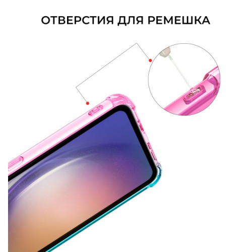 Силиконовый чехол для Samsung Galaxy A15 Krieger Mix 1.5мм противоударный Розово-зеленый