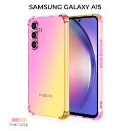 Силиконовый чехол для Samsung Galaxy A15 Krieger Mix 1.5мм противоударный Розово-золотой