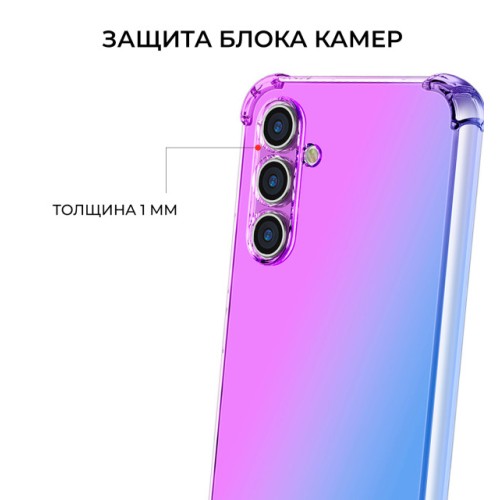 Силиконовый чехол для Samsung Galaxy A15 Krieger Mix 1.5мм противоударный Розово-фиолетовый