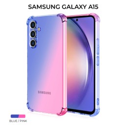 Силиконовый чехол для Samsung Galaxy A15 Krieger Mix 1.5мм противоударный Сине-розовый