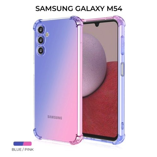 Силиконовый чехол для Samsung Galaxy M54 5G Krieger Mix 1.5мм противоударный Сине розовый