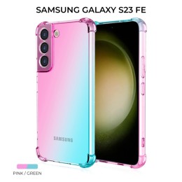 Силиконовый чехол для Samsung Galaxy S23 FE Krieger Mix 1.5мм противоударный Розово зеленый