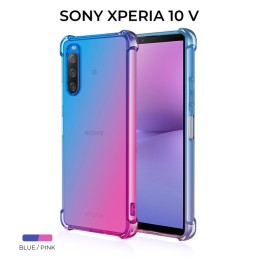 Силиконовый чехол для Sony Xperia 10 V Krieger Mix 1.5мм противоударный Сине розовый