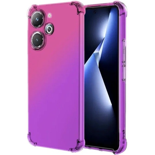 Силиконовый чехол для Tecno Pova 6 Pro 5G Krieger Mix 1.5мм противоударный Розово-фиолетовый