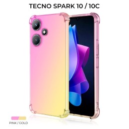 Силиконовый чехол для Tecno Spark 10 / Tecno Spark 10C Krieger Mix 1.5мм противоударный Розово-золотой