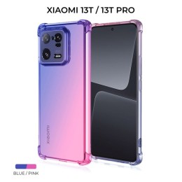 Силиконовый чехол для Xiaomi 13T / Xiaomi 13T Pro Krieger Mix 1.5мм противоударный Сине-розовый