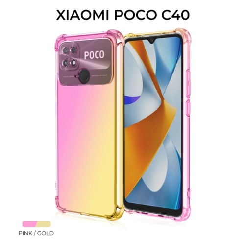 Силиконовый чехол для Xiaomi Poco C40 Krieger Mix 1.5мм противоударный Розовоe золото