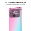 Силиконовый чехол для Xiaomi Poco C40 Krieger Mix 1.5мм противоударный Розово зеленый