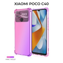 Силиконовый чехол для Xiaomi Poco C40 Krieger Mix 1.5мм противоударный Розово фиолетовый