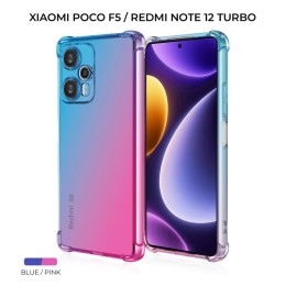 Силиконовый чехол для Xiaomi Poco F5 / Redmi Note 12 Turbo Krieger Mix 1.5мм противоударный Сине розовый