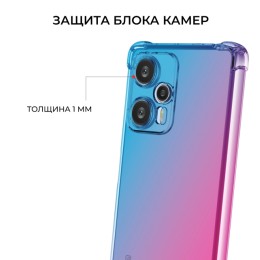 Силиконовый чехол для Xiaomi Poco F5 / Redmi Note 12 Turbo Krieger Mix 1.5мм противоударный Сине розовый