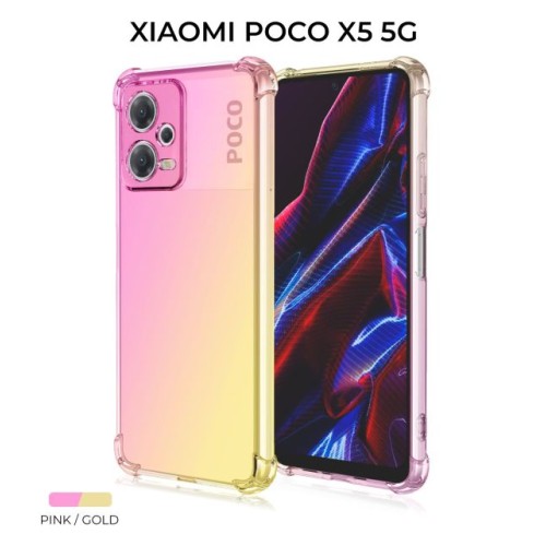 Силиконовый чехол для Xiaomi Poco X5 5G Krieger Mix 1.5мм противоударный Розово-золотой