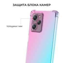 Силиконовый чехол для Xiaomi Poco X5 Pro 5G Krieger Mix 1.5мм противоударный Розово зеленый