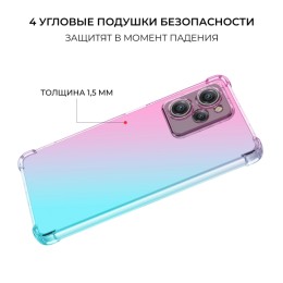 Силиконовый чехол для Xiaomi Poco X5 Pro 5G Krieger Mix 1.5мм противоударный Розово зеленый