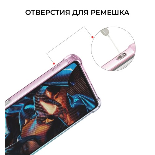 Силиконовый чехол для Xiaomi Poco X5 Pro 5G Krieger Mix 1.5мм противоударный Розово зеленый