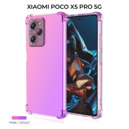 Силиконовый чехол для Xiaomi Poco X5 Pro 5G Krieger Mix 1.5мм противоударный Розово фиолетовый