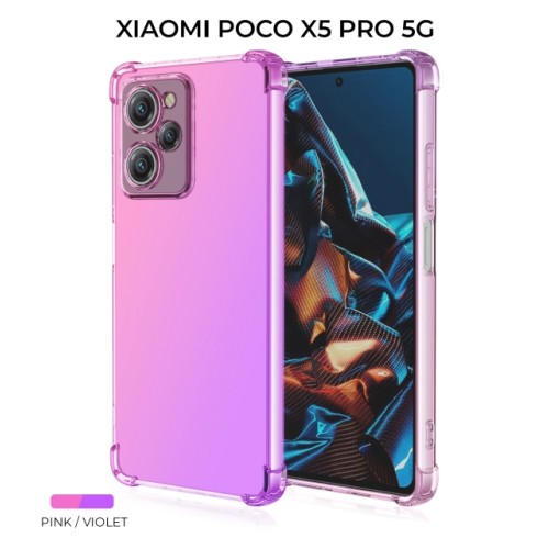 Силиконовый чехол для Xiaomi Poco X5 Pro 5G Krieger Mix 1.5мм противоударный Розово фиолетовый