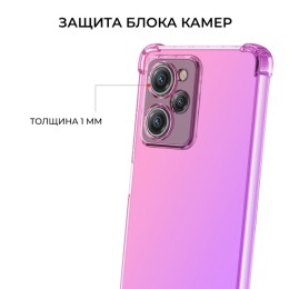 Силиконовый чехол для Xiaomi Poco X5 Pro 5G Krieger Mix 1.5мм противоударный Розово фиолетовый
