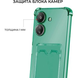 Силиконовый чехол для Xiaomi Redmi 13C Krieger с кардхолдером Зеленый