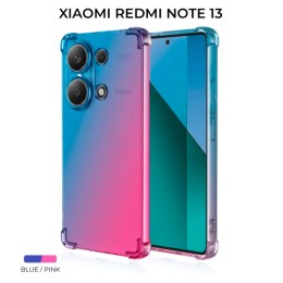 Силиконовый чехол для Xiaomi Redmi Note 13 Krieger Mix 1.5мм противоударный Сине-розовый