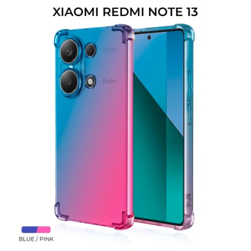 Силиконовый чехол для Xiaomi Redmi Note 13 Krieger Mix 1.5мм противоударный Сине-розовый