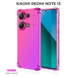 Силиконовый чехол для Xiaomi Redmi Note 13 Krieger Mix 1.5мм противоударный Розово-фиолетовый