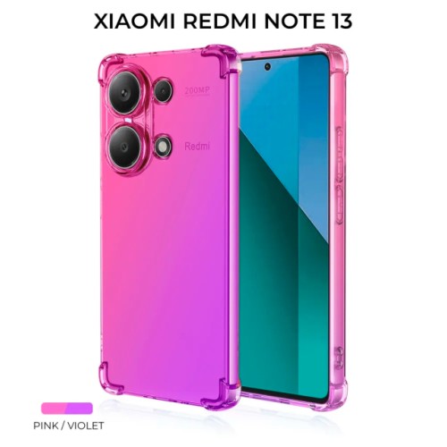 Силиконовый чехол для Xiaomi Redmi Note 13 Krieger Mix 1.5мм противоударный Розово-фиолетовый